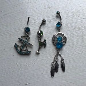 Three Piece Belly Ring Set!